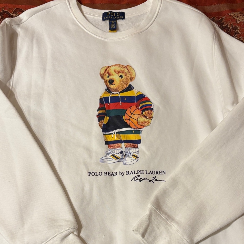 Polo by Ralph Lauren White Sweatshirt with Polo Bear Graphic
